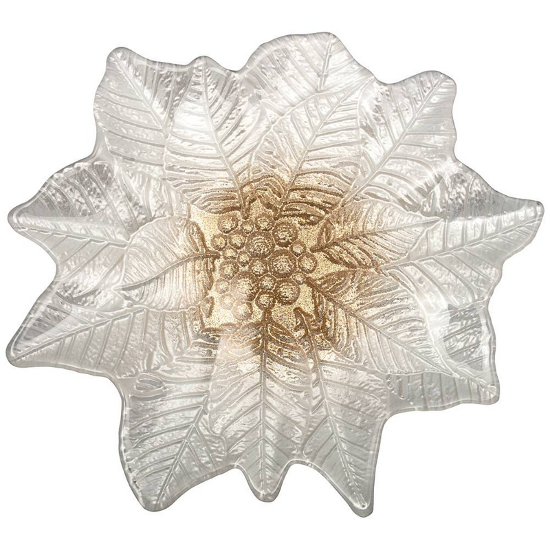 фото Блюдо сервировочное poinsettia akcam white gold 27*26 см 339-094 аксам