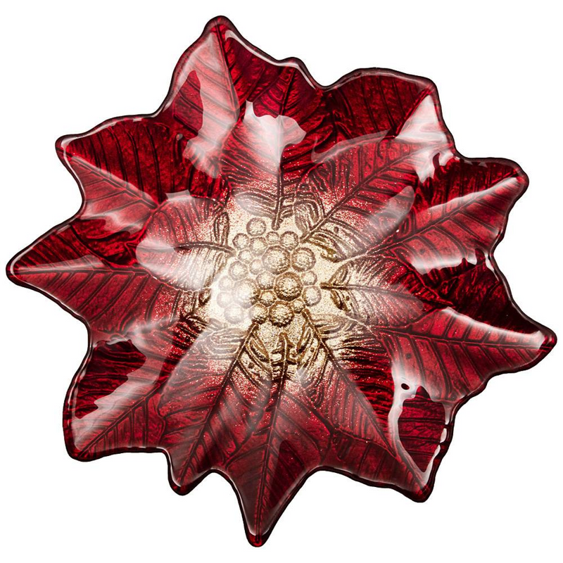 фото Блюдо сервировочное poinsettia akcam red gold 27*26 см 339-093 аксам