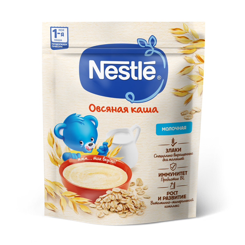 Каша Nestle молочная овсяная для продолжения прикорма 200г с бифидобактериями BL