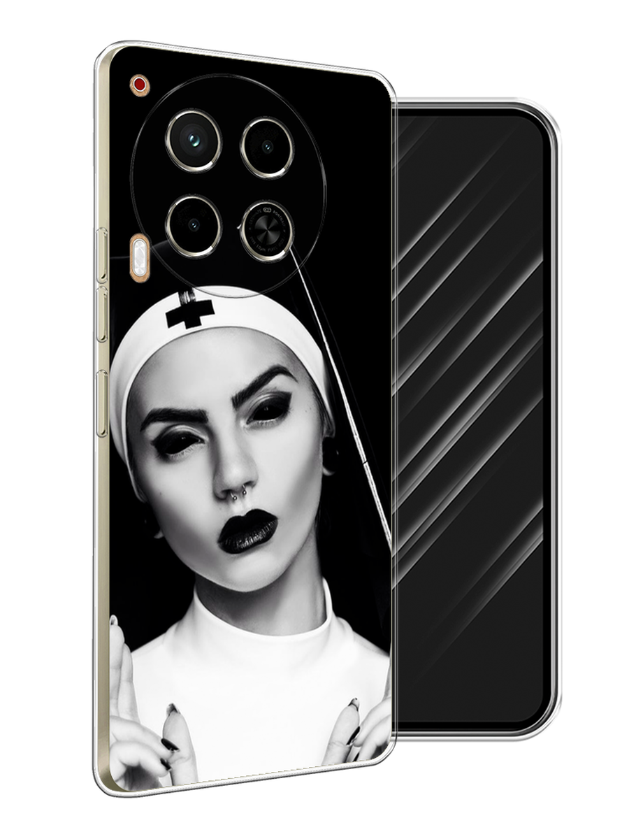 

Чехол Awog на Tecno Camon 30 4G "Черная монашка", Серый;черный, 305650-1