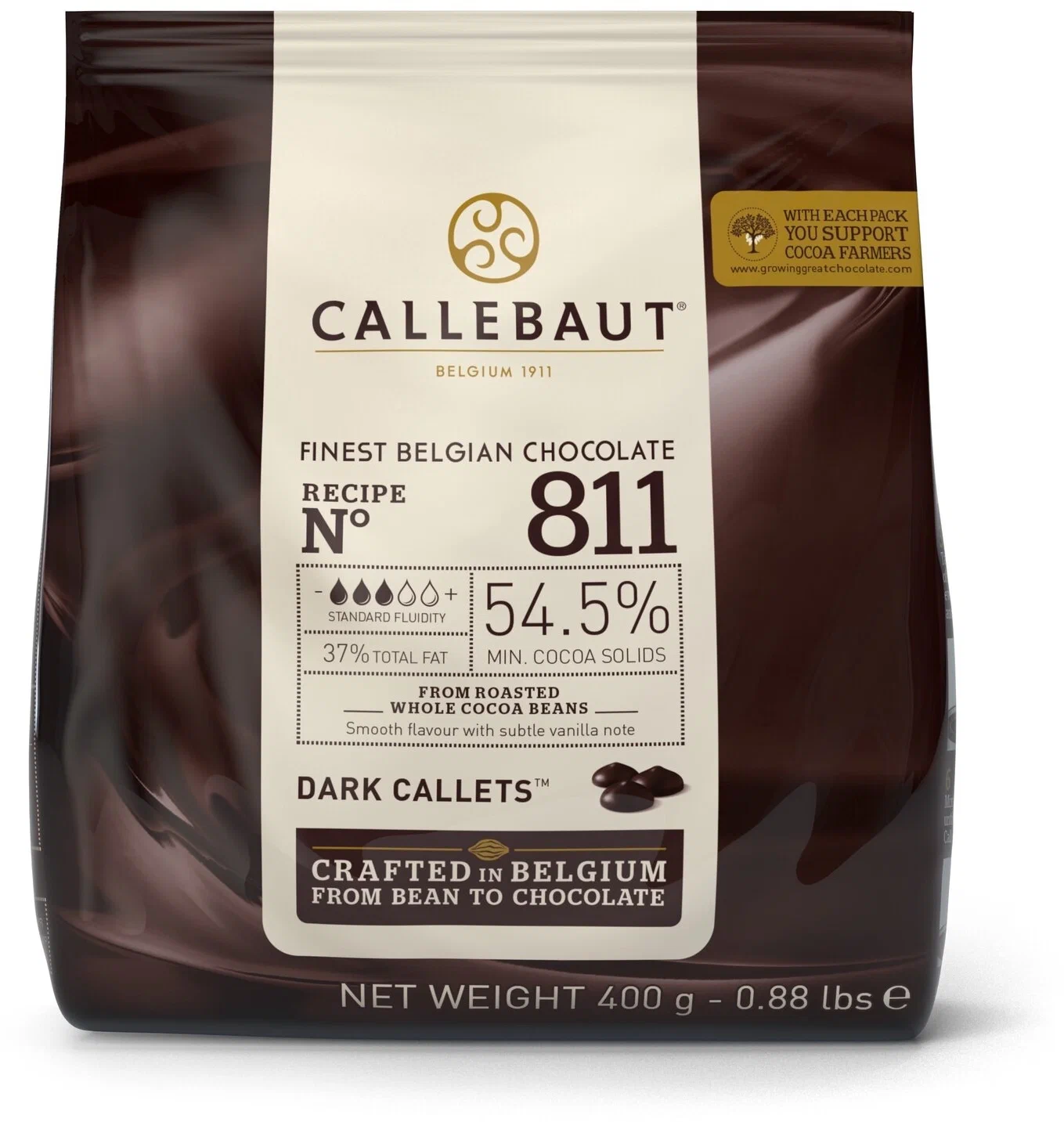 Шоколад темный Callebaut 54,5% какао 811-E0-D94 0,4 кг