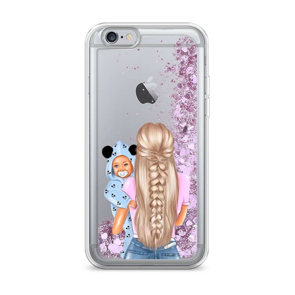 

Жидкий чехол с блестками "Молодая мама" на Apple iPhone 6S, 0104S94-1