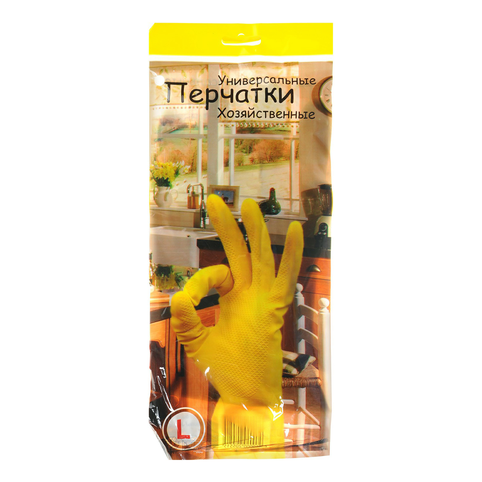 

Перчатки хозяйственные р L желтые