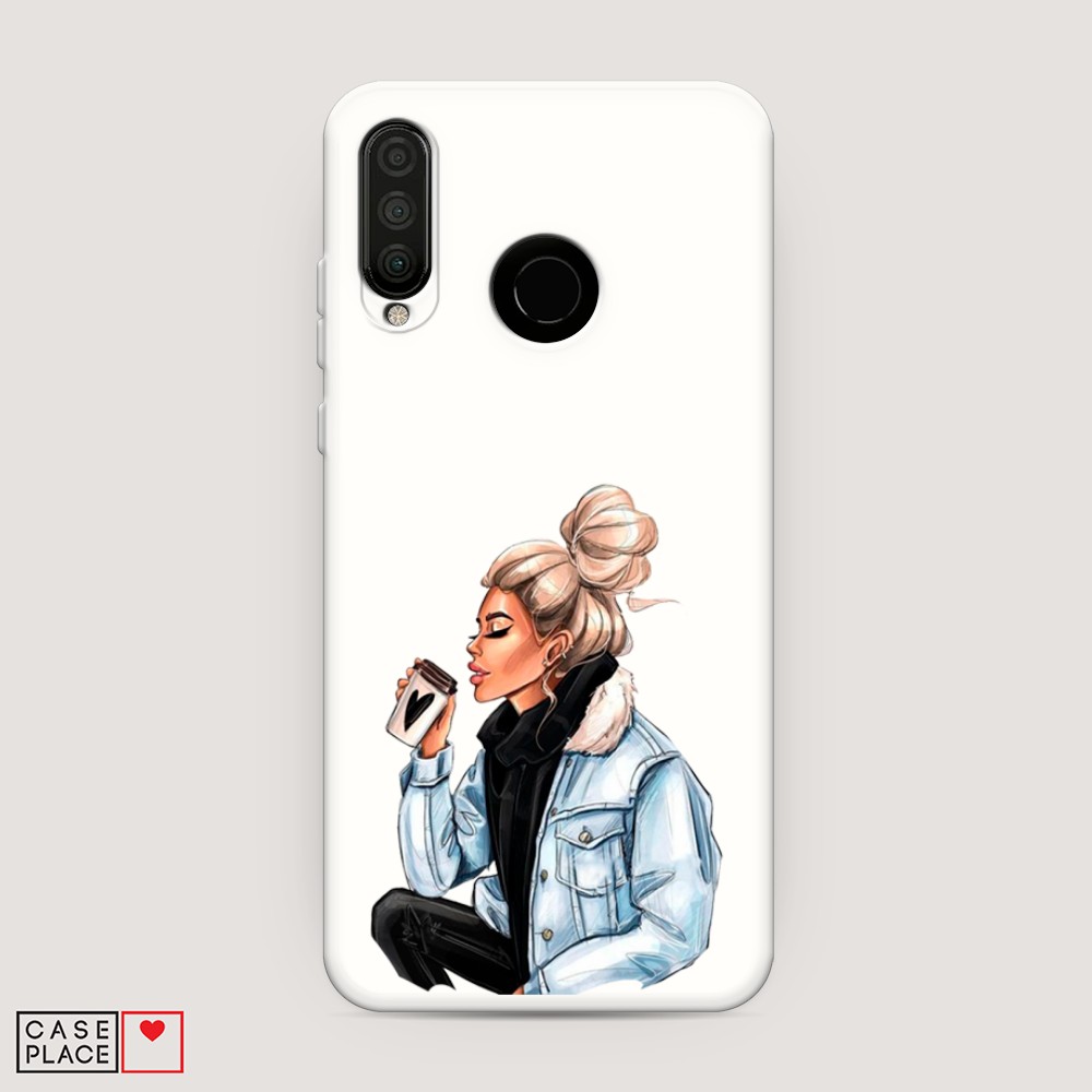 

Матовый силиконовый чехол "Листья папоротника рамка" на Huawei P30