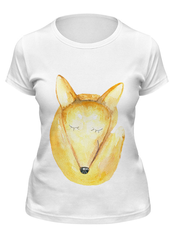 

Футболка женская Printio Спящий лис белая M, Белый, Спящий лис