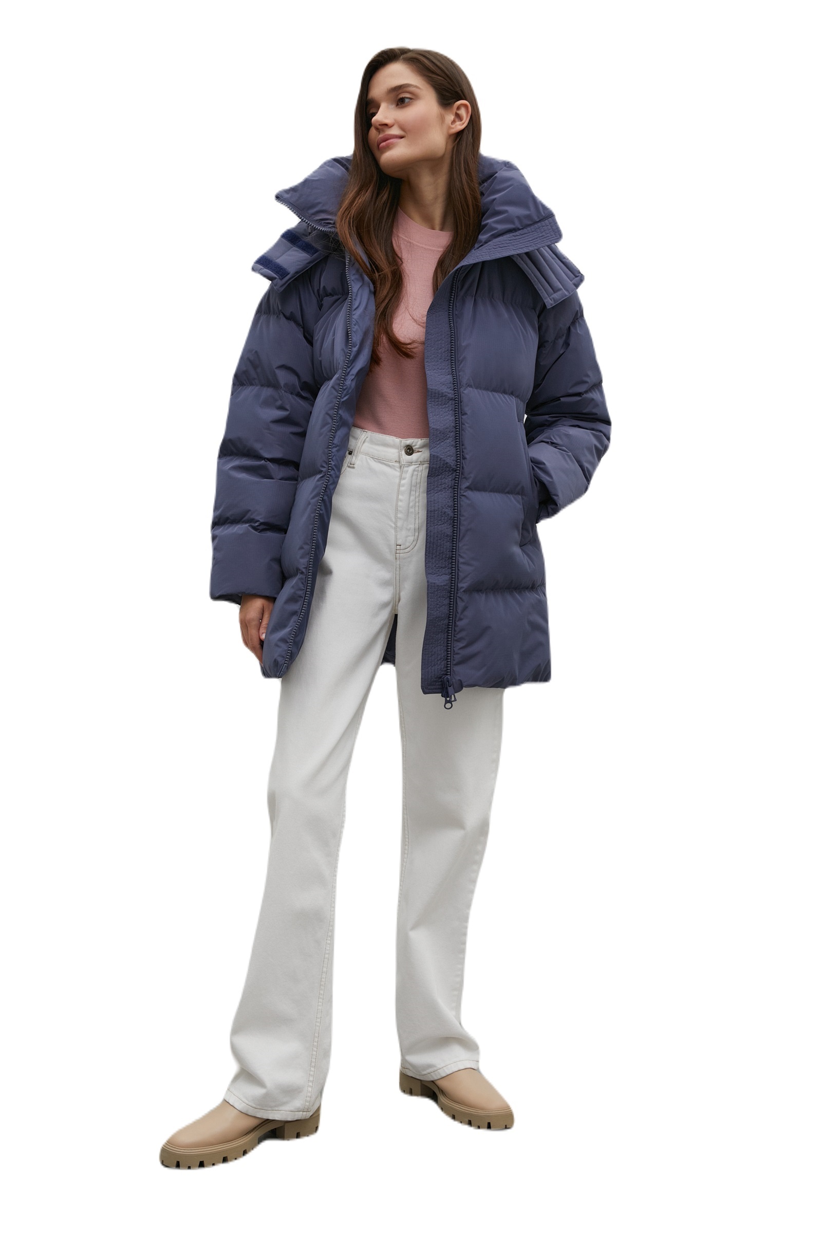 

Пуховик женский Finn Flare FWB110147 синий S, FWB110147