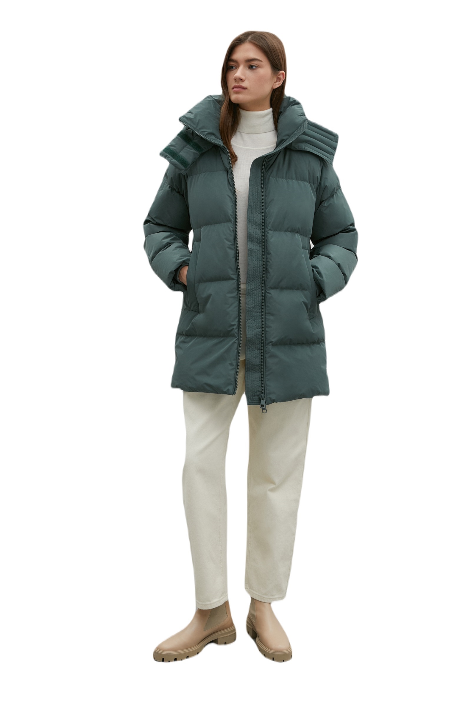 

Пуховик женский Finn Flare FWB110147 зеленый XL, FWB110147