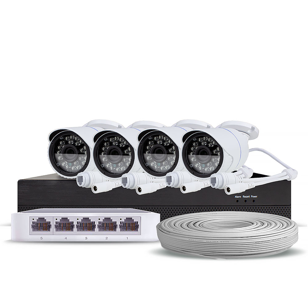 Комплект видеонаблюдения IP 2Мп Ps-Link KIT-C204IP 4 камеры для улицы комплект видеонаблюдения smart link sl 5m5n2m h на 2 уличные 5мп камеры жесткий диск