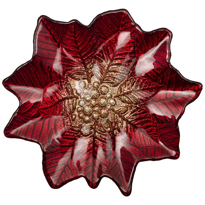 фото Блюдо сервировочное poinsettia akcam red gold 21 см 339-091 аксам