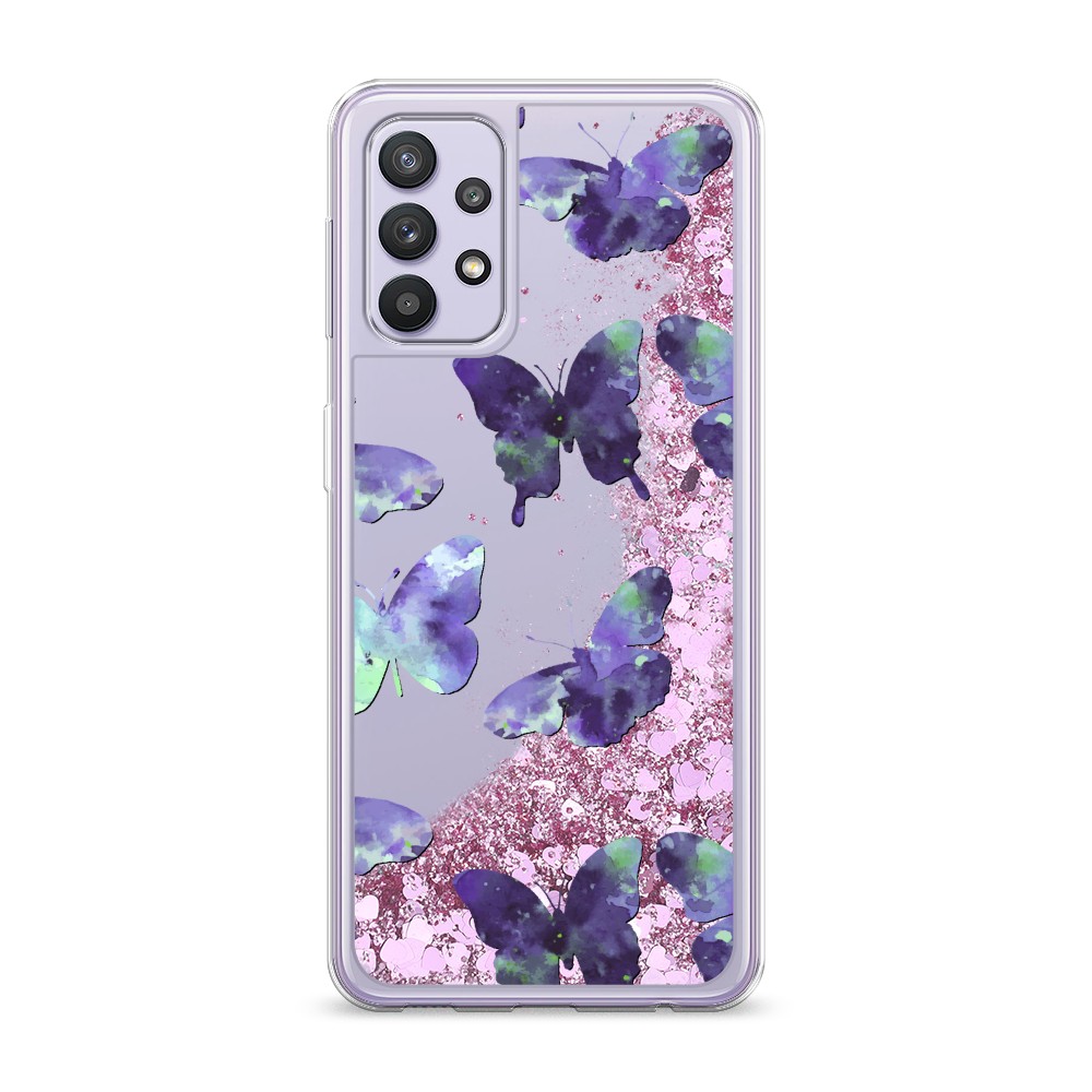 

Жидкий чехол с блестками "Бабочки отпечатки" на Samsung Galaxy A32
