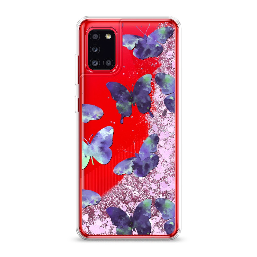 

Жидкий чехол с блестками "Бабочки отпечатки" на Samsung Galaxy A31