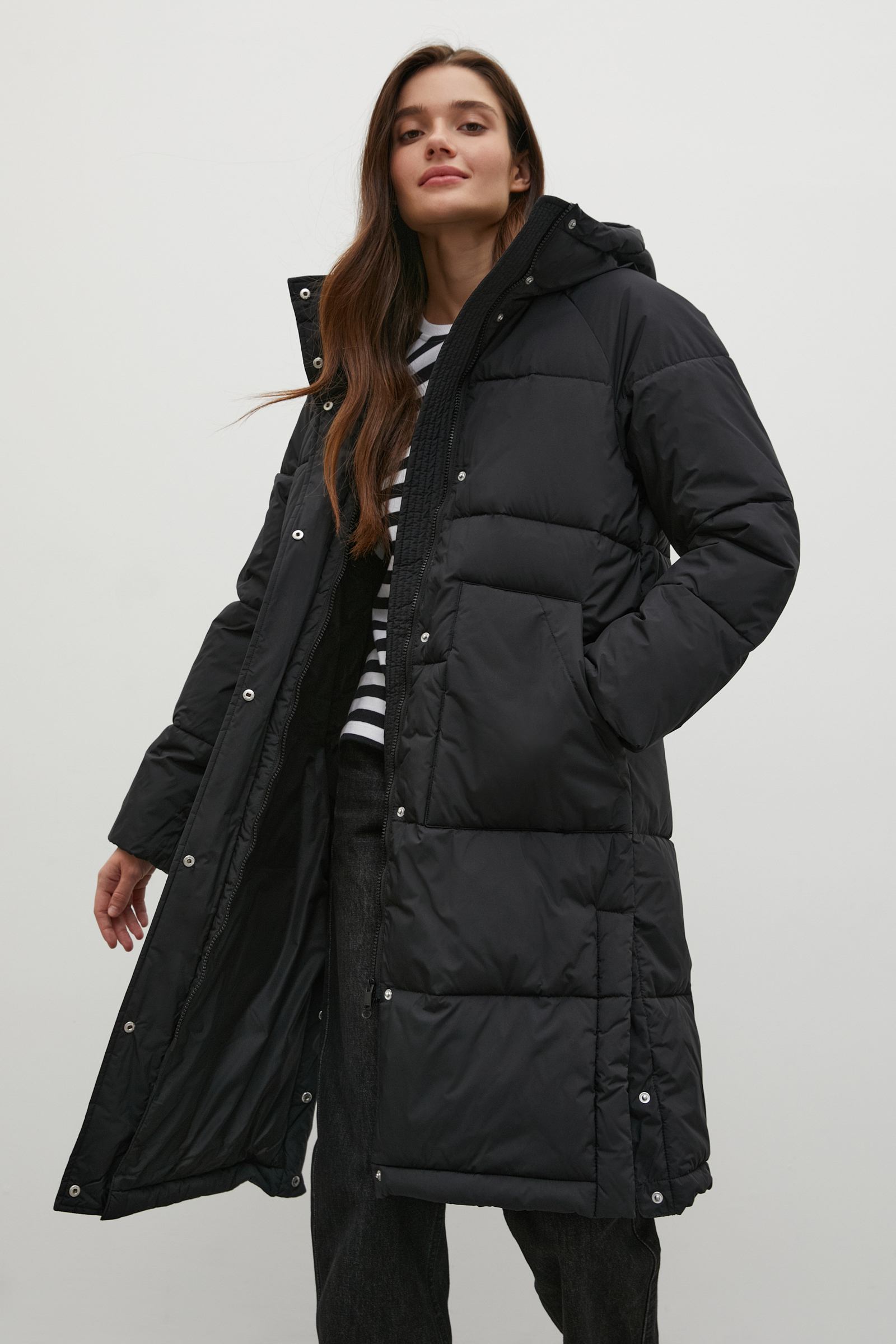 фото Пуховик женский finn flare fac12013 черный xl