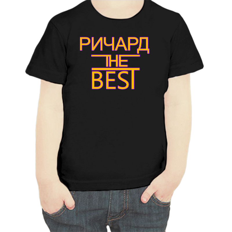 

Футболка мальчику черная 30 р-р ричард the best, Черный, fdm_richard_the_best