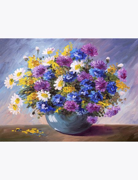 

Алмазная мозаика на подрамнике Луговые цветы, 50x40 см, 61403, ПРА-162