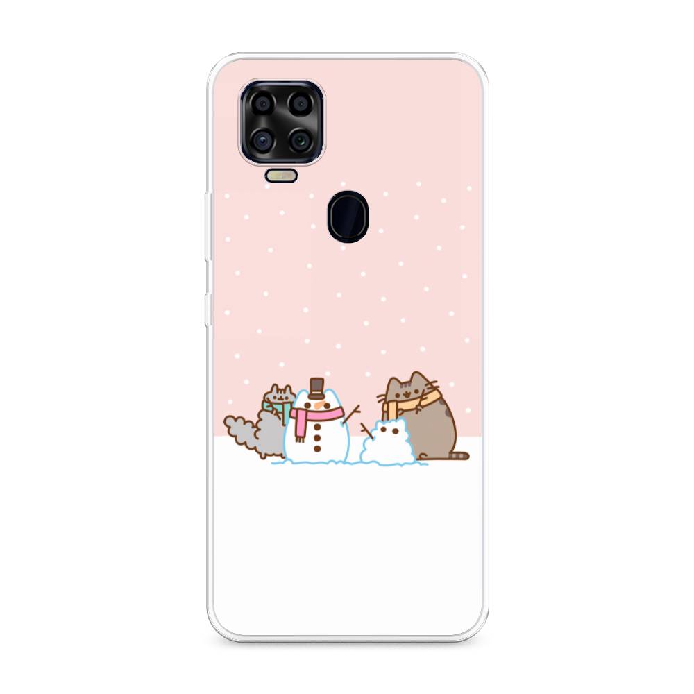 

Чехол на ZTE Blade V2020 "Котики в снегу", Розовый;белый;серый, 134350-5