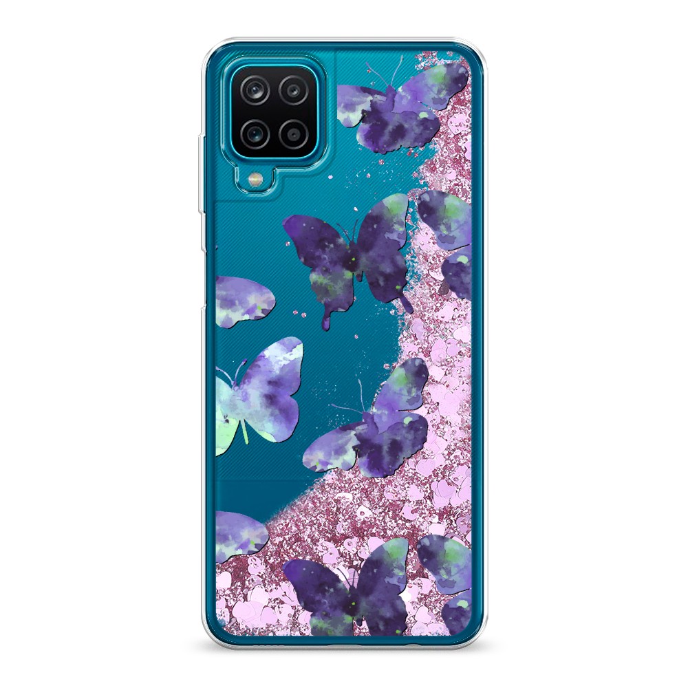 

Жидкий чехол с блестками "Бабочки отпечатки" на Samsung Galaxy A12