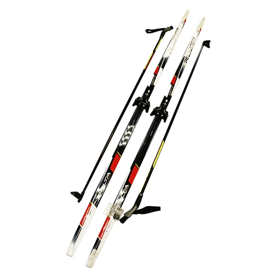 Лыжный комплект (лыжи + палки + крепления) 75 мм 160 СТЕП Peltonen delta black/red/white