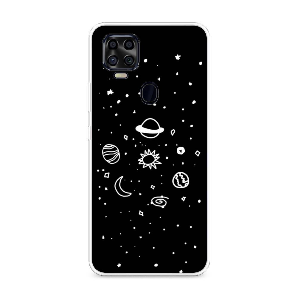 

Чехол на ZTE Blade V2020 "Дудл солнечной системы", Бежевый;серый, 134350-2