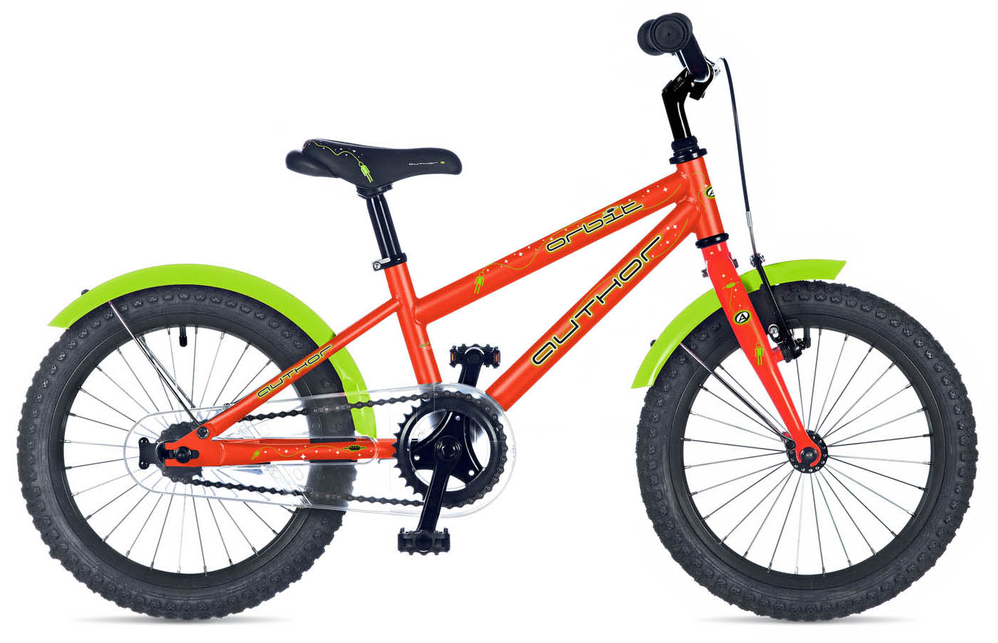 Детский велосипед Author Orbit 9 оранжевый, салатовый