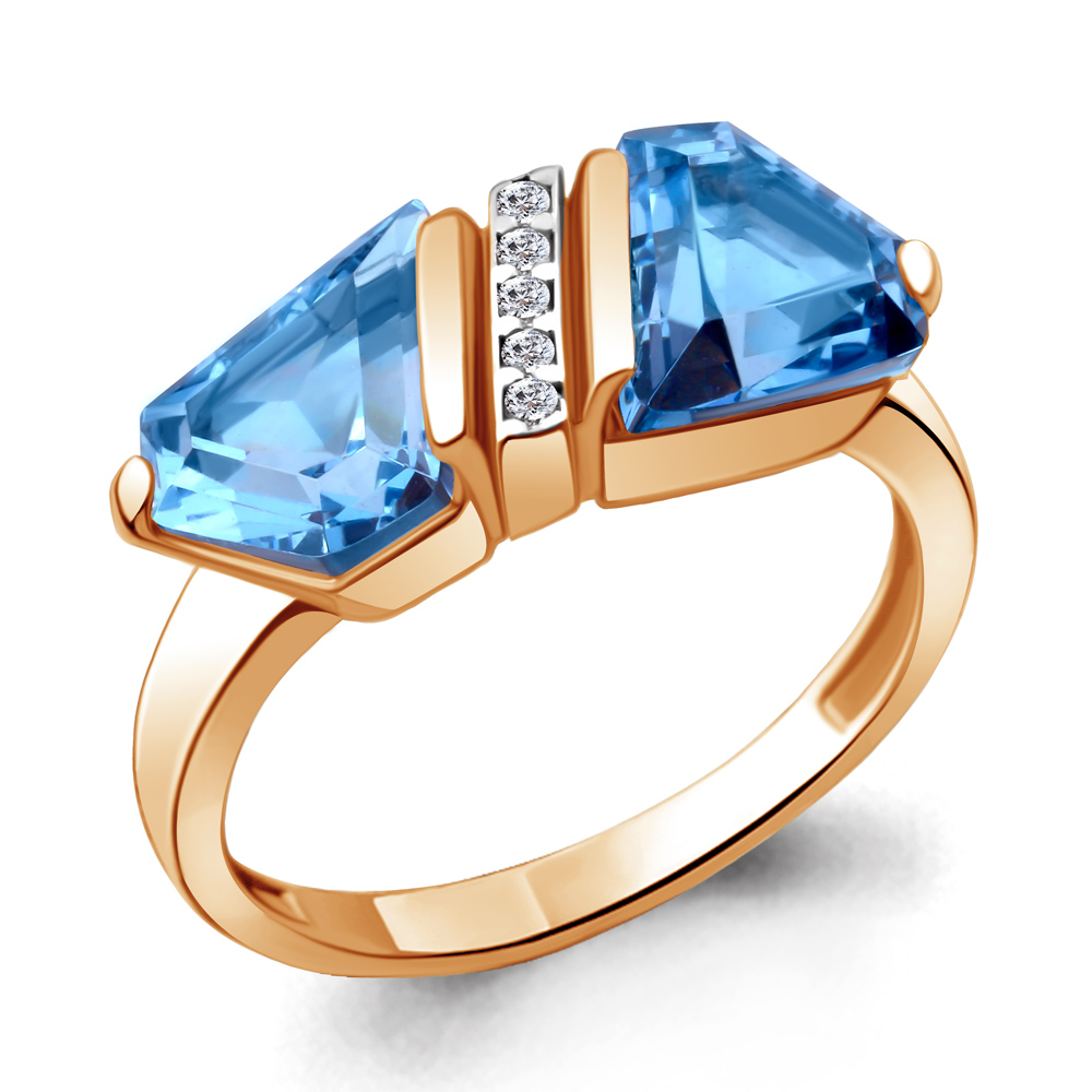 

Кольцо из серебра с топазом р.  Aquamarine 6930992А_925_з, 6930992А_925_з