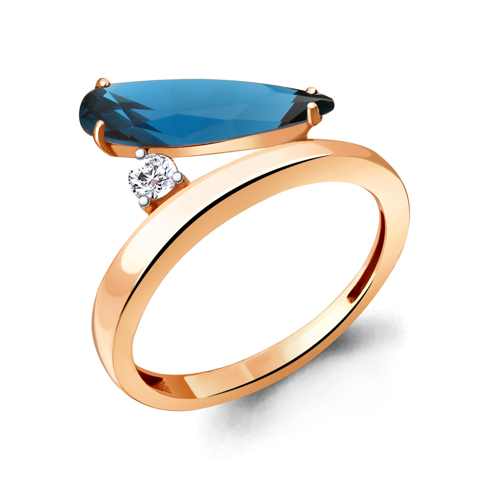 

Кольцо из серебра с топазом р.  Aquamarine 6930693А_925_з, 6930693А_925_з
