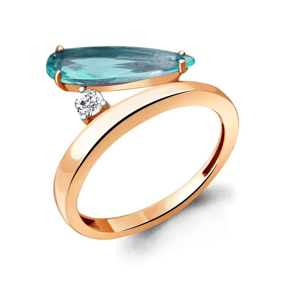 

Кольцо из серебра с турмалином р. 19 Aquamarine 6930688А_925_з, 6930688А_925_з