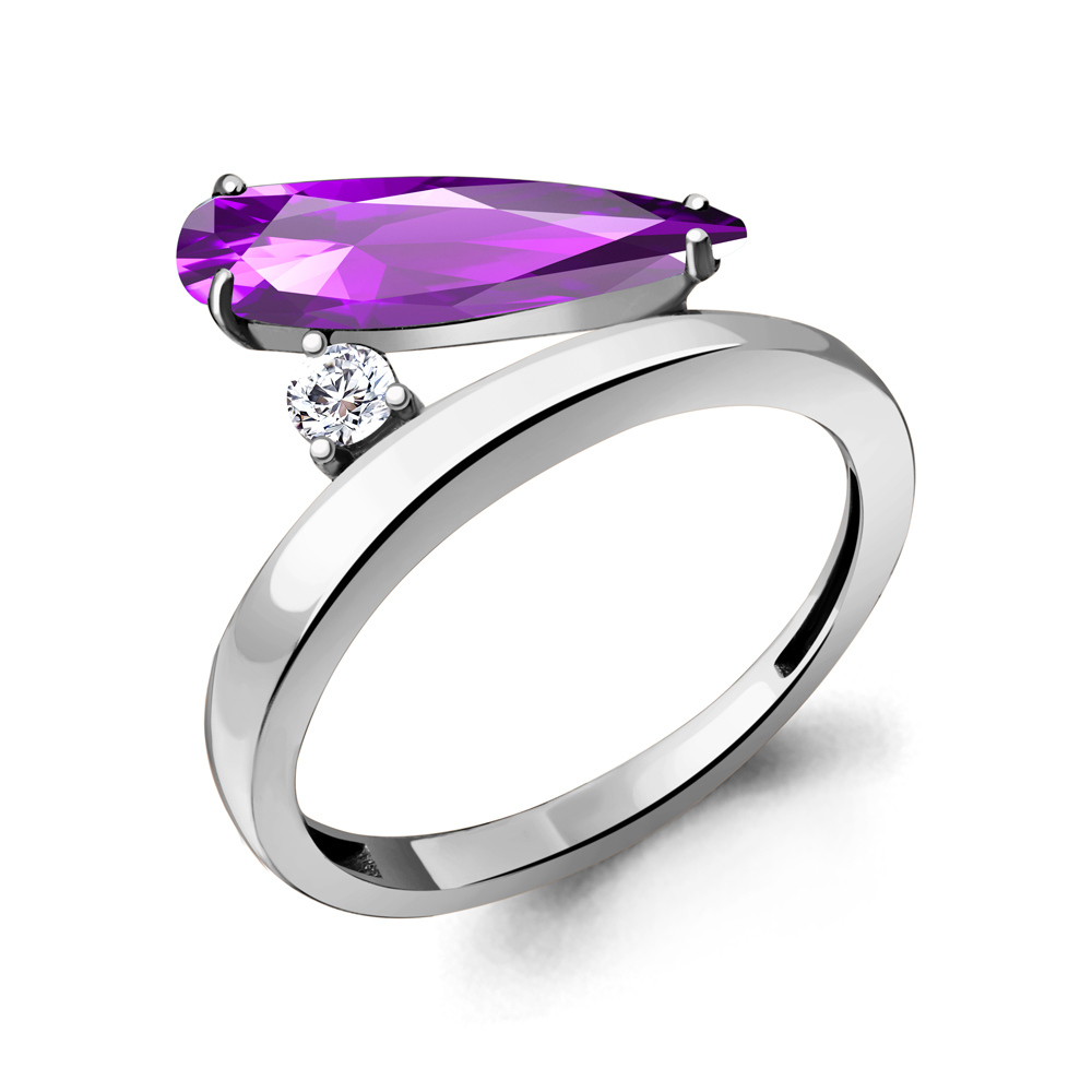 

Кольцо из серебра с аметистом р. 19 Aquamarine 6930684А_925_р, 6930684А_925_р