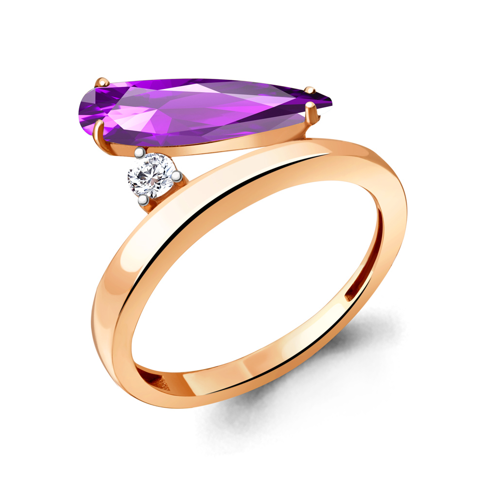 

Кольцо из серебра с аметистом р. 18 Aquamarine 6930684А_925_з, 6930684А_925_з