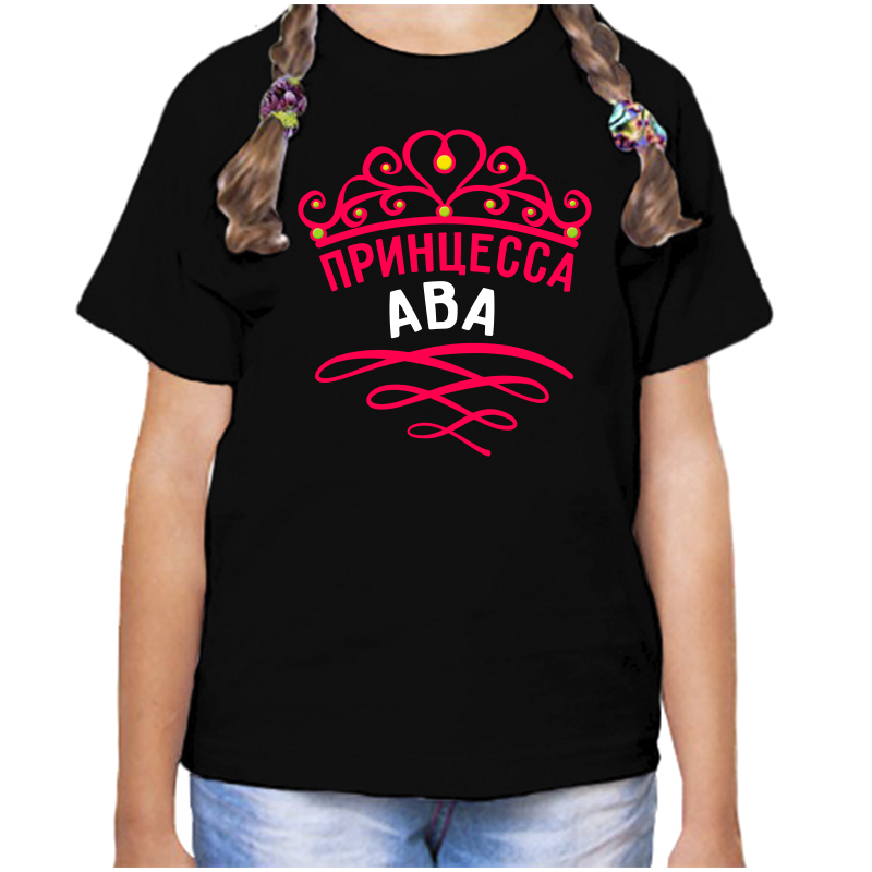

Футболка девочке черная 30 р-р принцесса ава, Черный, fdd_princessa_ava