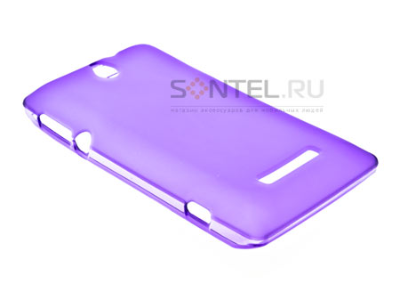

Силиконовый чехол для Sony Xperia E фиолетовый в тех.уп.