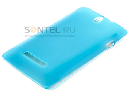 

Силиконовый чехол для Sony Xperia E бирюзовый в тех.уп.
