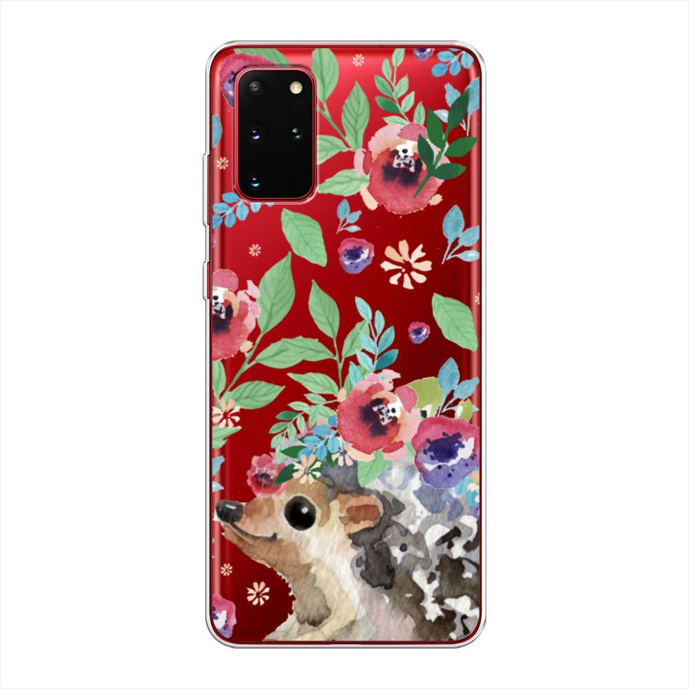 

Чехол Awog на Samsung Galaxy S20 + "Ежик в цветах акварель", Розовый;зеленый;коричневый, 29350-2