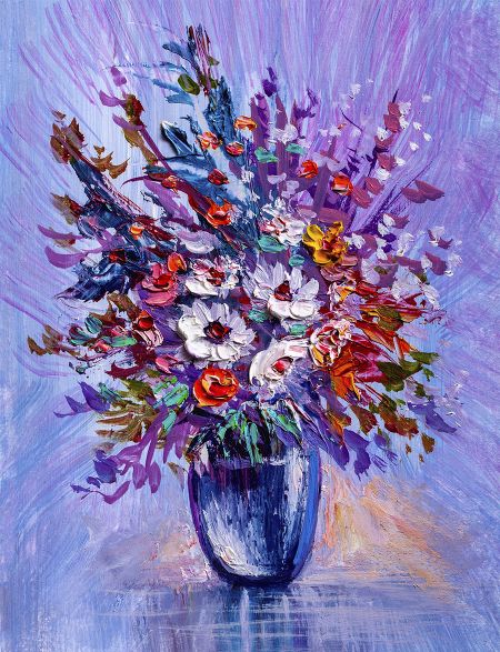 

Алмазная мозаика без подрамника Букет в вазе, 130x100 см, 30 цветов, 61312, РА-172