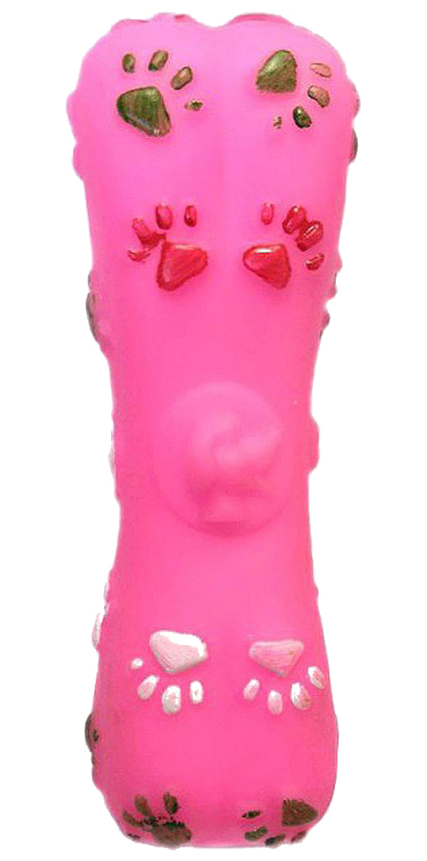 Игрушка-пищалка для собак Ripoma Косточка с лапками 15 см розовая