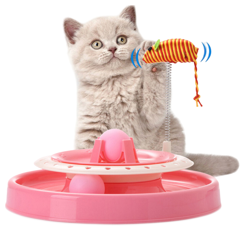 Игрушка-трек для кошек Ripoma Cat Scratch Pan с двумя мячиками