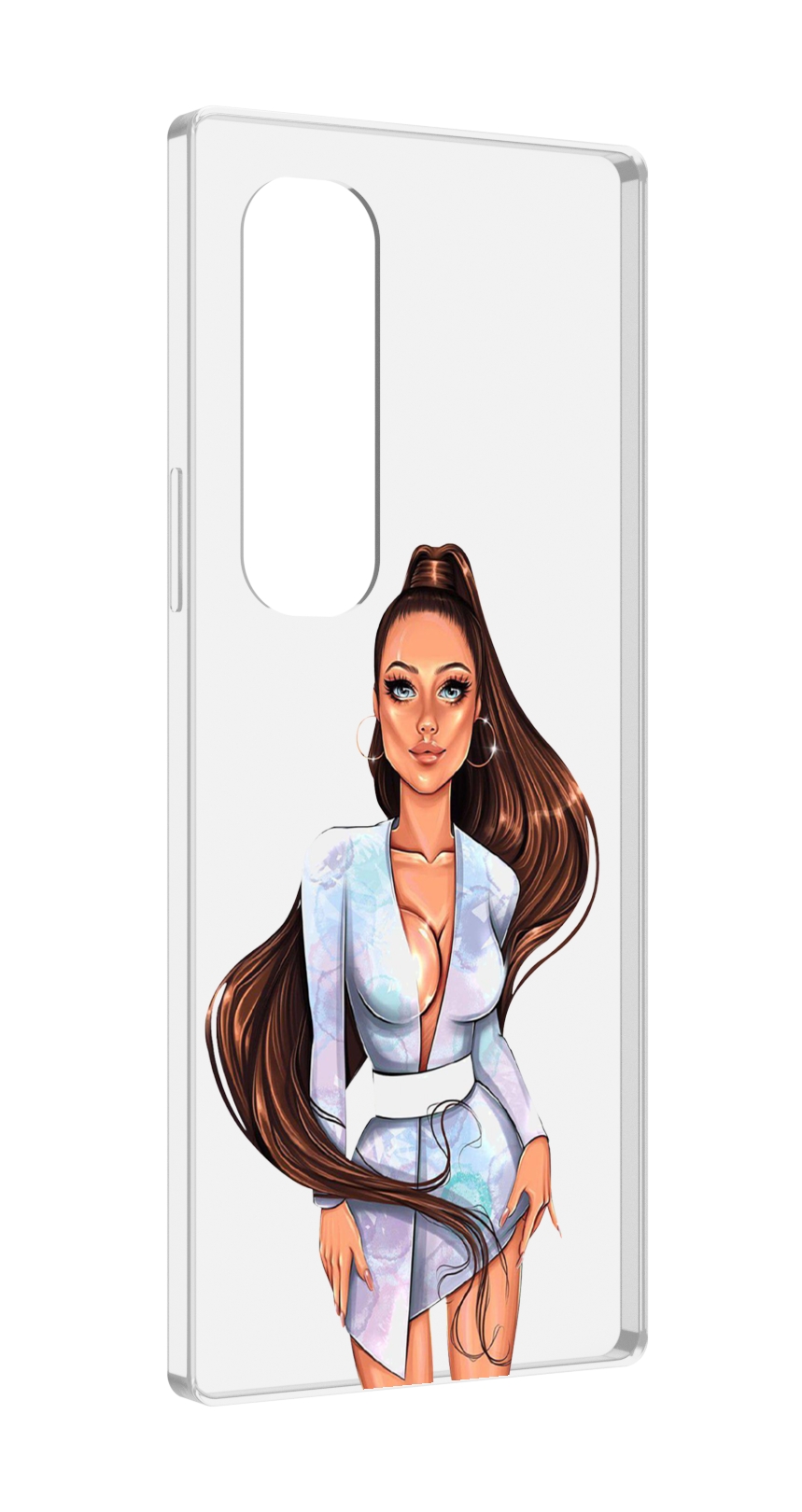 

Чехол MyPads девушка-с-очень-длинными-волосами женский для Samsung Galaxy Z Fold 4, Прозрачный, Tocco