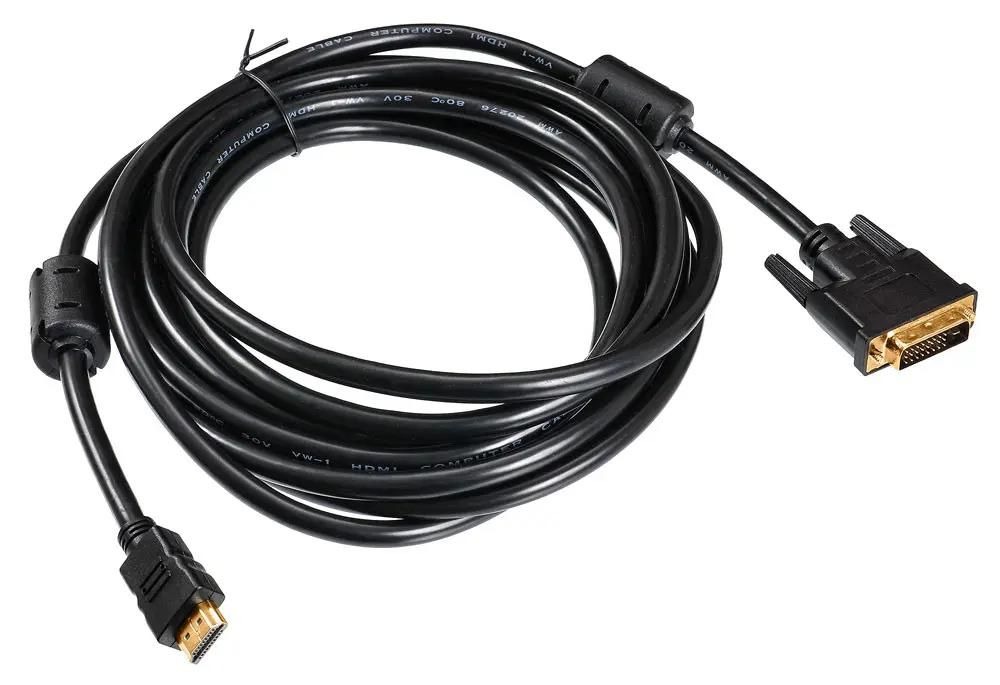

Кабель Buro HDMI m - DVI-D m, GOLD , ферритовый фильтр , 5м, черный hdmi-19m-dvi-d-5m, Кабель Buro HDMI (m) - DVI-D (m), GOLD , ферритовый фильтр , 5м, черный [hdmi-19m-dvi-d-5m]