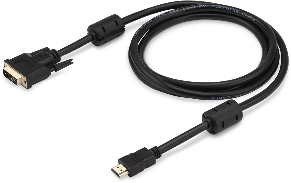 

Кабель Buro HDMI m - DVI-D m, GOLD , ферритовый фильтр , 1.8м, черный hdmi-19m-dvi-d-, Кабель Buro HDMI (m) - DVI-D (m), GOLD , ферритовый фильтр , 1.8м, черный [hdmi-19m-dvi-d-1.8m]