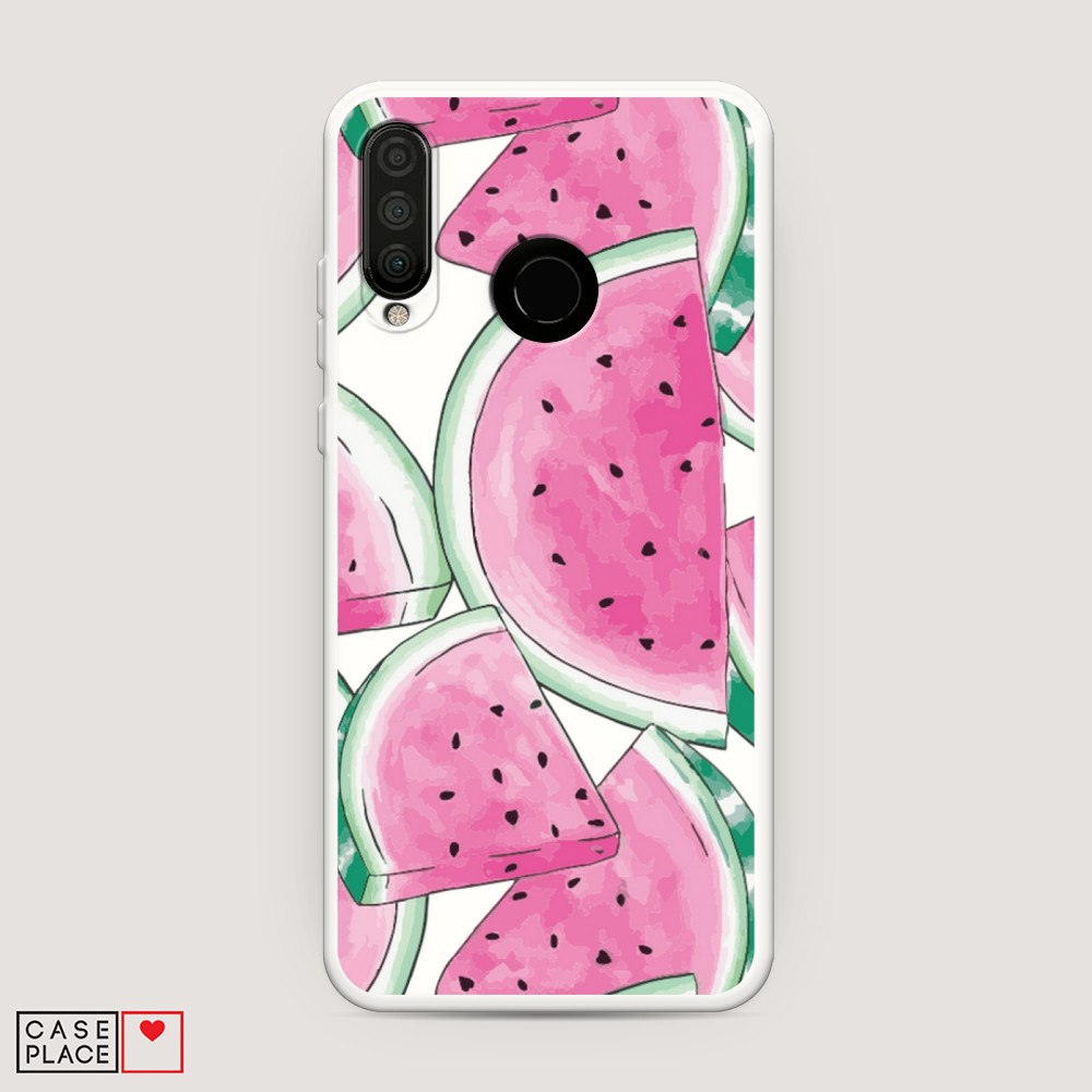 

Матовый силиконовый чехол "Листья папоротника рамка" на Huawei P30