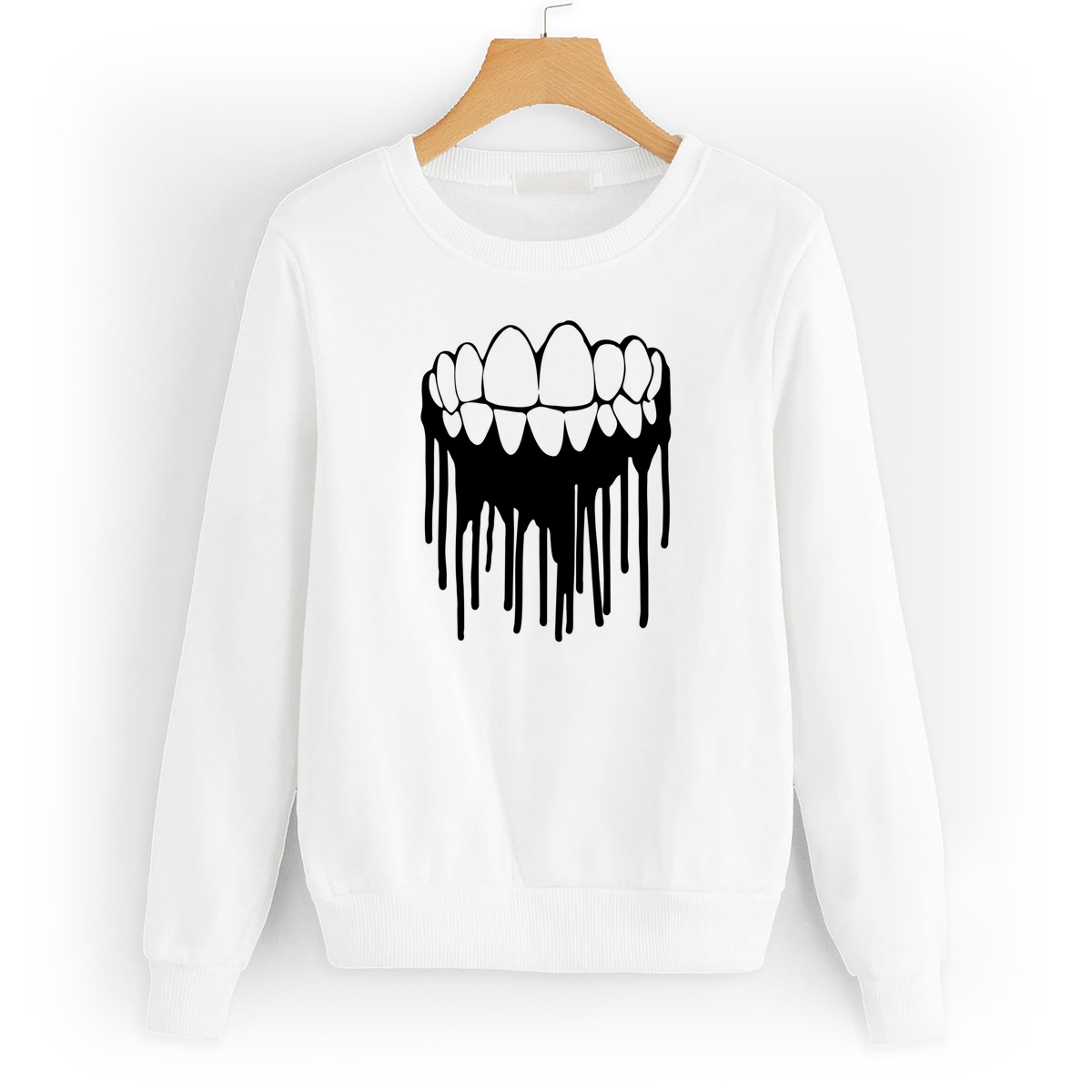 

Свитшот белый CoolPodarok Зубы клякса, 4W015654