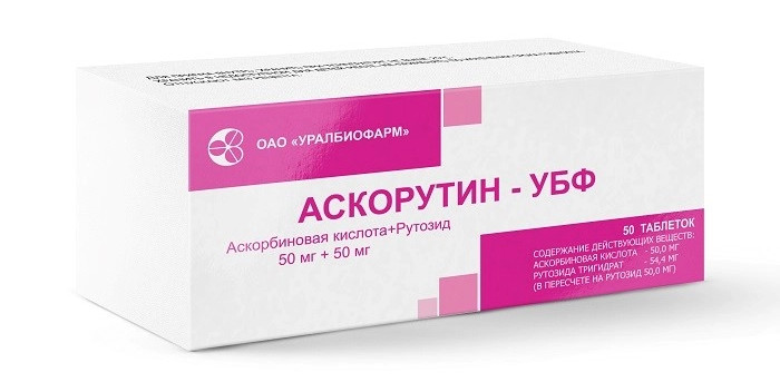 Купить Аскорутин-УБФ, таблетки 50 мг +50 мг, 50 шт., Уралбиофарм