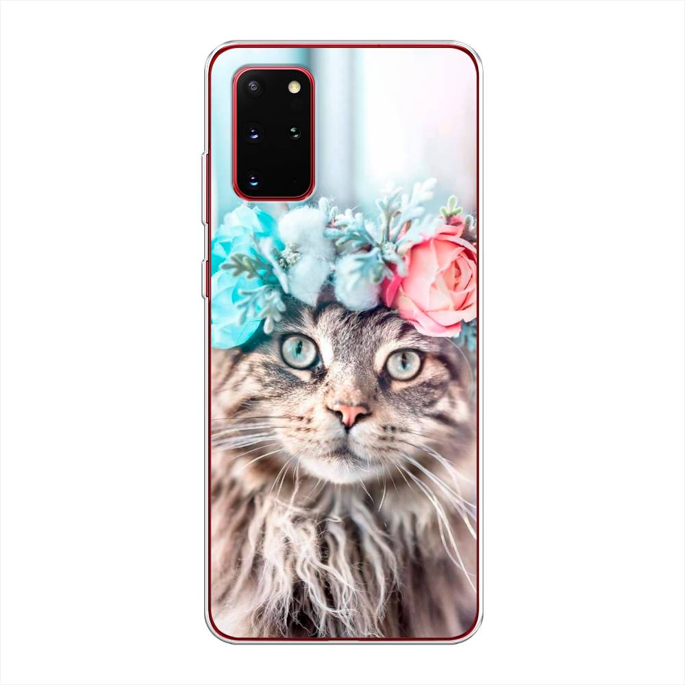 

Чехол Awog на Samsung Galaxy S20 + "Кот в венке", Серый;голубой;розовый, 29350-2