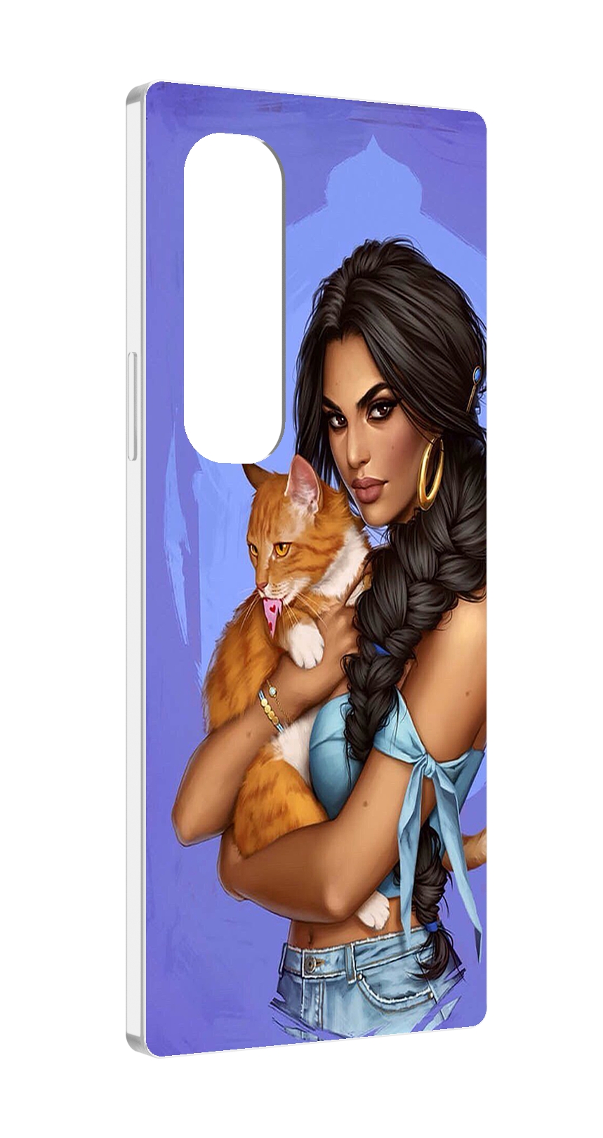 Чехол MyPads девушка-красивая-с-синим-фоном женский для Samsung Galaxy Z Fold 4 (SM-F936)