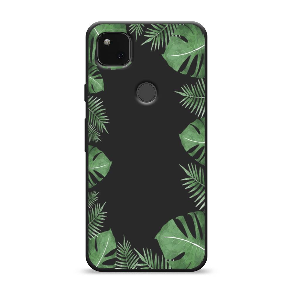 

Матовый силиконовый чехол "Листья папоротника рамка" на Google Pixel 4A