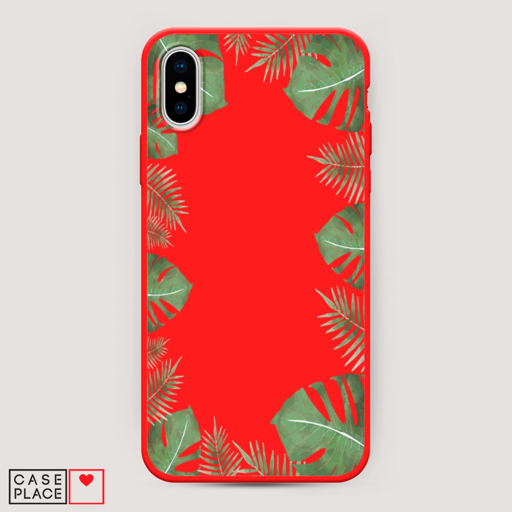 

Чехол Awog на Apple iPhone XS Max (10S Max) Листья папоротника рамка", Разноцветный, 11953-1