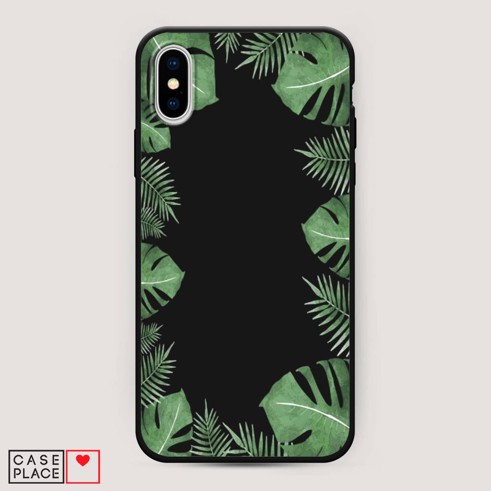 

Чехол Awog на Apple iPhone XS Max (10S Max) Листья папоротника рамка", Разноцветный, 11952-1