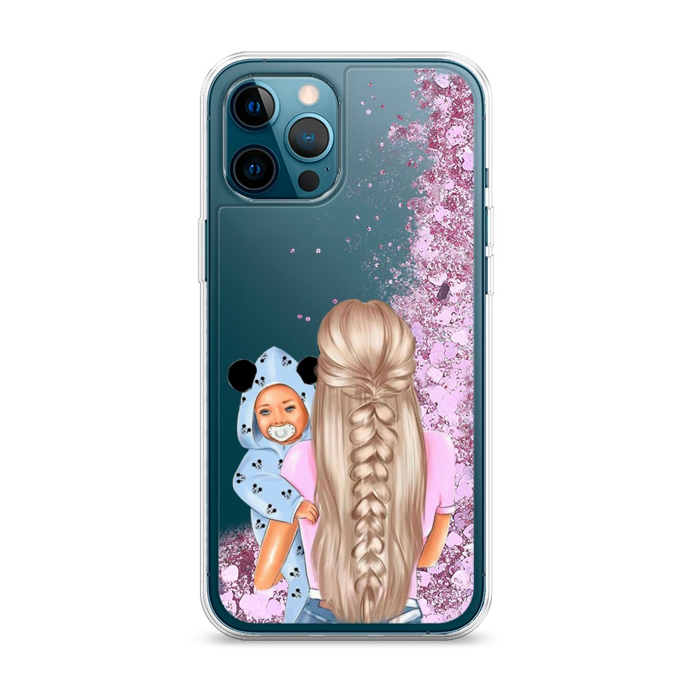 

Жидкий чехол с блестками "Молодая мама" на Apple iPhone 12 Pro Max, 12794-1