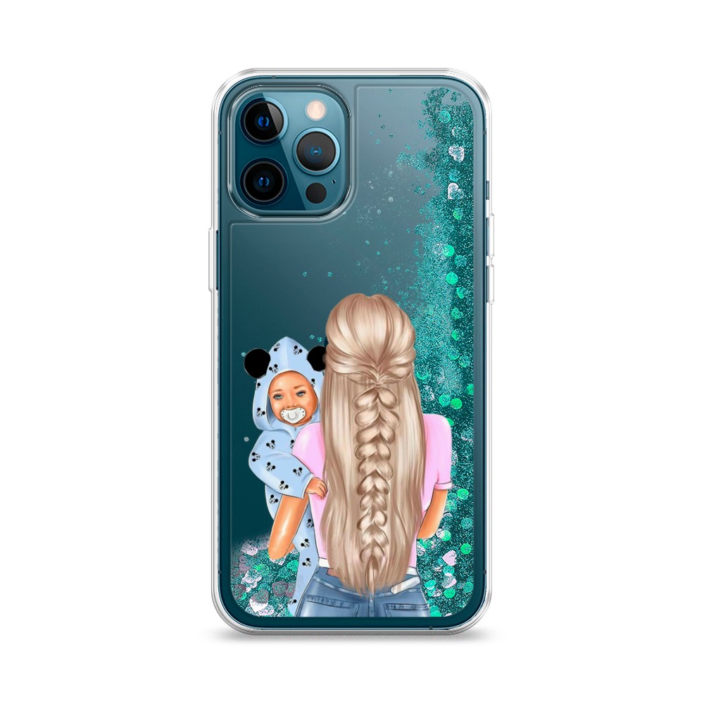 

Жидкий чехол с блестками "Молодая мама" на Apple iPhone 12 Pro, 12895-1