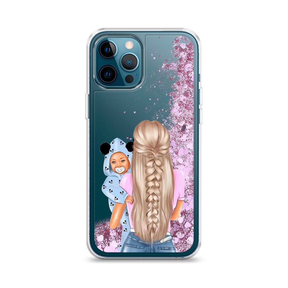 

Жидкий чехол с блестками "Молодая мама" на Apple iPhone 12 Pro, 12894-1
