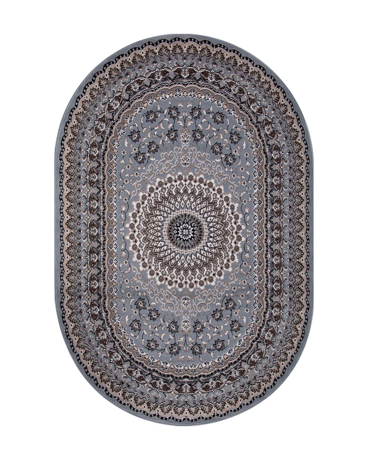 

Ковёр Merinos Sierra 180x250 овальный тёмно-синий, тёмно-коричневый D504